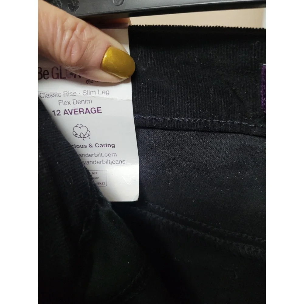 GLORIA VANDERBILT Women's Amanda‎ Stretch Slimming Jeans, Black, Size 12